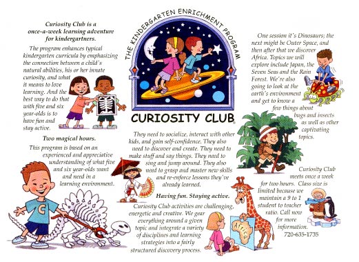 brochure for The Curiosity Club