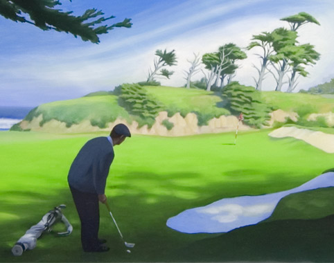 Pebble Beach oil painting by Pat Baker