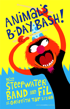 Poster for the Steepwater Band's 1/18/08 gig at the Empty Bottle in Chicago
